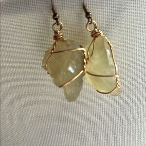 Gold Wire-Wrapped Earrings